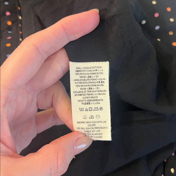 NWT Free People polka dot button down dress black with color dots xs - Picture 6 of 6